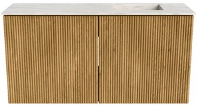 Mondiaz Joya DLux 80cm toiletmeubel oak met wastafel faye rechts 1 kraangat ostra