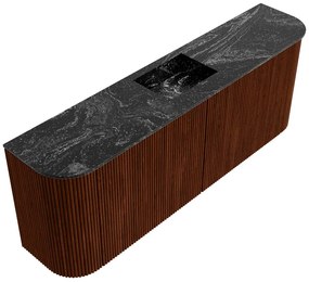Mondiaz Joya DLux 115cm toiletmeubel ronding links/rechts ruby met wastafel faye midden zonder kraangat lava