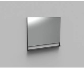 Arcqua Reflect spiegel met planchet aluminium 100x80cm mat zwart SPI126475