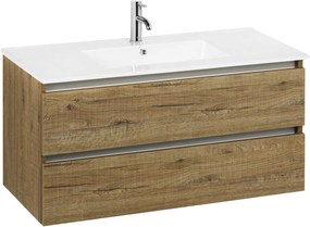 Ben Limara badmeubel incl. keramische wastafel 100x47x52cm sherwood – aluminium greeplijst