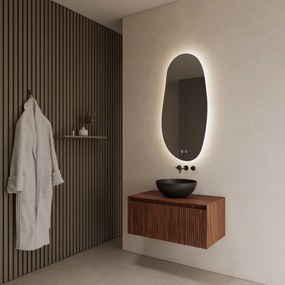 Gliss Design Timotheus badmeubel met ribbelfront 80cm walnut