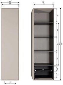 Vtwonen Daily Single Beige Kledingkast Samenstellen - 50x58x200cm.