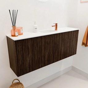 Mondiaz Joya 100cm toiletmeubel walnut met wastafel faye midden 1 kraangat talc