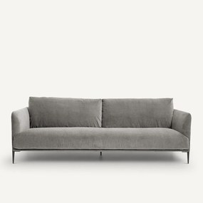 Zitbank in stonewashed fluweel, Oscar, ontwerp E. Gallina