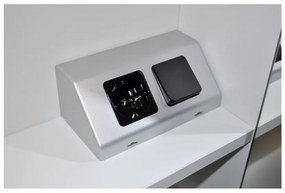 Inbouw / opbouw contactdoos en schakelaar zilvergrijs