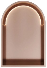 Hotbath &More inbouwnis met verlichting toogmodel 30x45x10cm geborsteld koper PVD