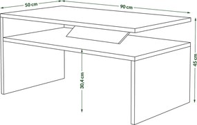 Mazzoni PRIMA artisan eiken/beige, salontafel