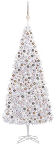 vidaXL Kunstkerstboom met LED's en kerstballen 500 cm wit