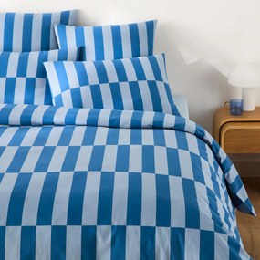 Dekbedovertrek 50% gerecycled katoen, Tabaka blauw