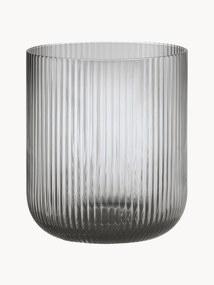 Glazen kandelaar Ven met reliëfpatroon, H 16 cm