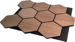 Hexagon Panel Walnoot 81CM | Akoestisch | Wanddecor | Zeshoekig