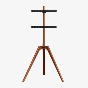 Driepoot Tv-standaard Van Staal En Hout Curtiz Bruin – Kastanje Hout - Sklum