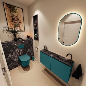 Mondiaz Ture DLux toiletmeubel 100cm smag met wastafel lava rechts met kraangat