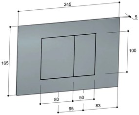 Hotbath Gal bedieningspaneel voor de Geberit UP320 zwart geborsteld PVD