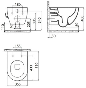 SaniGoods Bidet mat wit toilet met warm en koudwater sproeier randloos zonder zitting