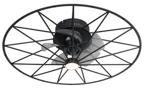 Plafondventilator met lamp zwart 62cm incl. LED dimbaar met afstandsbediening - Yaran Design rond Binnenverlichting Lamp