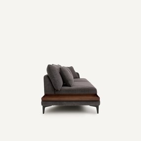 Halve bank met tafelblad, van gevlochten polyester, MODERNISTE