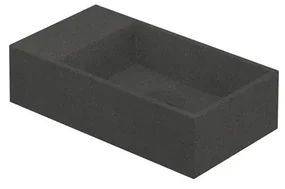 INK Contra Fontein - 40x22x10cm - wasbak rechts - 0 kraangaten - polystone Quartz grijs 3403061