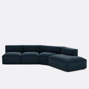 4-delige rechte fluwelen bank Seven