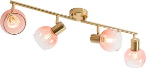 Smart spot goud met roze glas incl. 4 Wifi P45 - Vidro