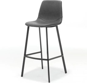 Barkruk Monza - leer Vintage zwart