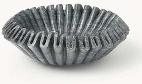 Handgemaakte decoratieve schaal Santorini van marmer, Ø 31 cm in grijs