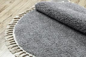 Tapijt BERBER 9000 ROND grijskleuring helder ,rand ,  Barber , marokkaanse shaggy