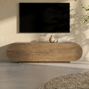 Eleonora King Ovaal Tv-meubel Mangohout 160 Cm - 160x40x43cm.