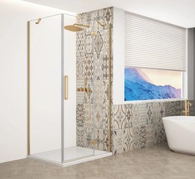 Gelco Trinity douchecabine met helder glas 80x100cm rechts goud