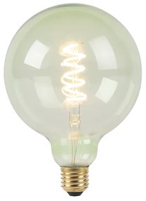 E27 dimbare LED spiraal filament lamp G125 groen 200 lm 2100K bol / globe / rond