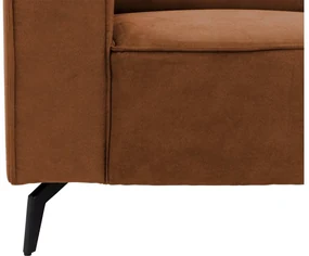 Goossens Hoekbank Hercules bruin, microvezel, 2,5-zits, modern design met ligelement rechts