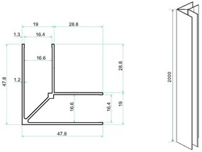 Mueller Skyline douchecabine 120x120 met nisdeur mat zwart 5-vlaks anti-kalk