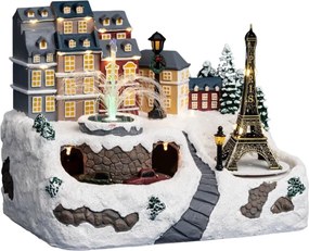 Fééric Lights and Christmas - Verlicht kerstdorp"Eiffeltoren met fontein"met animatie