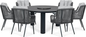 Tuinset Ronde Tuintafel 6 personen 150 cm Rope Grijs  Lifestyle Garden Furniture Tivoli/Arancia