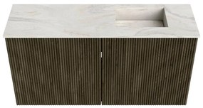 Mondiaz Joya DLux 80cm toiletmeubel shadow met wastafel faye rechts 1 kraangat ostra