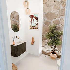 Mondiaz Joya DLux 50cm toiletmeubel ronding links shadow met wastafel faye rechts zonder kraangat meli