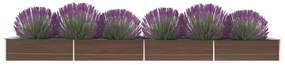 vidaXL Plantenbak verhoogd 600x80x45 cm gegalvaniseerd staal bruin