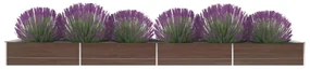 vidaXL Plantenbak verhoogd 600x80x45 cm gegalvaniseerd staal bruin