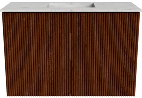 Mondiaz Joya DLux 60cm toiletmeubel ruby met wastafel faye midden 1 kraangat opalo
