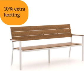 + 10% kassakorting | Parkbank Bellagio  | Aluminium/Polywood | 3 personen | Tuinbank Wit | 183cm | Kees Smit Tuinmeubelen