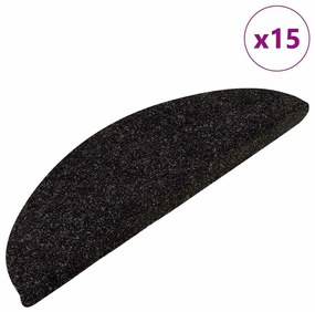 vidaXL Trapmatten zelfklevend 15 st 56x17x3 cm antracietkleurig