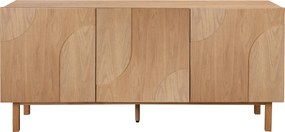Eiken Dressoir Met 3D Vormen - 160x40x75cm.