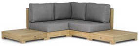 Platform Loungeset Teak Old teak greywash 2 personen Santika Furniture Santika