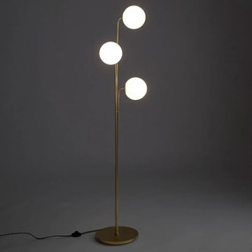 Staande lamp in messing en opaline glas, Moricio