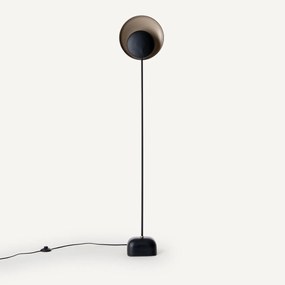 Staande lamp, reflectors in zwart en mokka, Naton