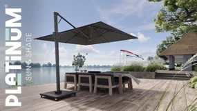 Zweefparasol  3.2x3.2m (excl.voet) Taupe-naturel-bruin Platinum Beaufort premium