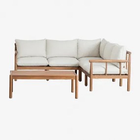 Tuinset Met 5-zits Hoekbank En Salontafel Van Acaciahout Melvin Acacia Bruin - Sklum