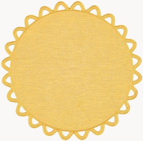 Ronde placemat Halo met randborduurwerk