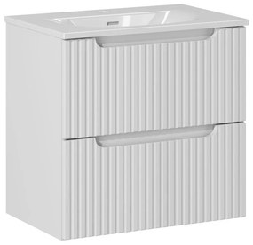 Comad Nova White badkamermeubel 60x40cm wit met 2 lades en wastafel 1 kraangat