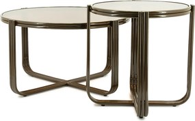 Retro Salontafel Glas Bruin - 63 X 63cm.